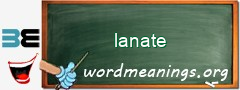 WordMeaning blackboard for lanate